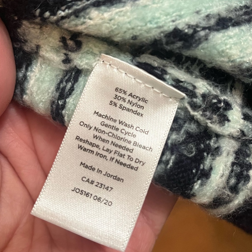 Talbots Fair Isle Open Front Long Cardigan Women’s Blue Nordic Winter Cozy XL - Picture 4 of 5